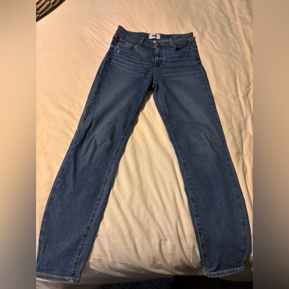 PAIGE Dark Blue Straight/Skinny Leg Jeans